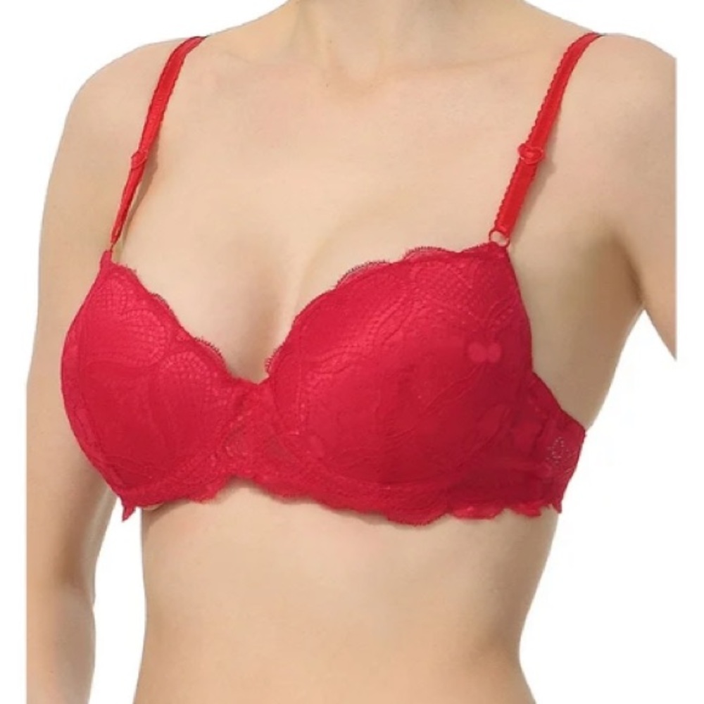 ❤️3X20 WOMEN- Lace Underwire Push-ups Red Bra | 36C